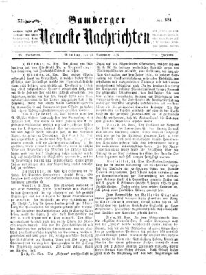 Bamberger neueste Nachrichten Montag 25. November 1872