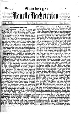 Bamberger neueste Nachrichten Donnerstag 16. Januar 1873