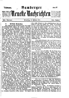 Bamberger neueste Nachrichten Dienstag 11. Februar 1873