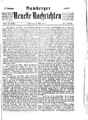 Bamberger neueste Nachrichten Freitag 28. März 1873