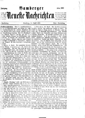 Bamberger neueste Nachrichten Freitag 11. April 1873