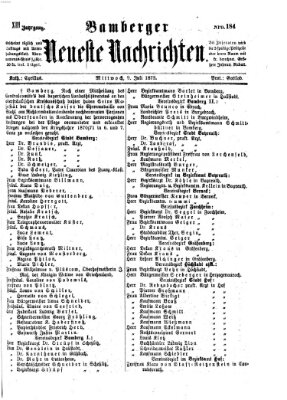 Bamberger neueste Nachrichten Mittwoch 9. Juli 1873