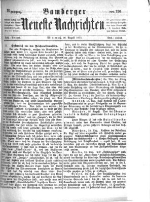 Bamberger neueste Nachrichten Mittwoch 20. August 1873