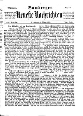 Bamberger neueste Nachrichten Samstag 4. Oktober 1873