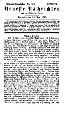 Neueste Nachrichten aus dem Gebiete der Politik (Münchner neueste Nachrichten) Donnerstag 29. Juni 1871