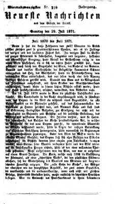 Neueste Nachrichten aus dem Gebiete der Politik (Münchner neueste Nachrichten) Samstag 29. Juli 1871