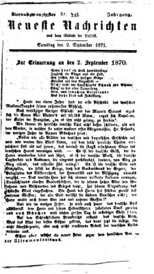 Neueste Nachrichten aus dem Gebiete der Politik (Münchner neueste Nachrichten) Samstag 2. September 1871