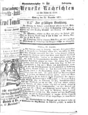 Neueste Nachrichten aus dem Gebiete der Politik (Münchner neueste Nachrichten) Sonntag 24. Dezember 1871