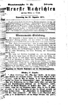 Neueste Nachrichten aus dem Gebiete der Politik (Münchner neueste Nachrichten) Donnerstag 28. Dezember 1871