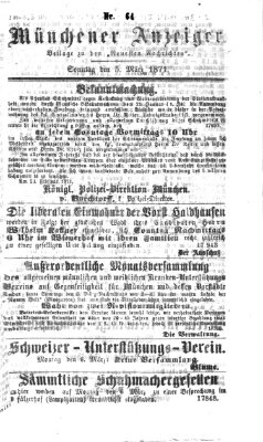 Münchener Anzeiger (Münchner neueste Nachrichten) Sonntag 5. März 1871
