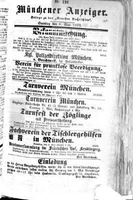 Münchener Anzeiger (Münchner neueste Nachrichten) Samstag 6. Mai 1871
