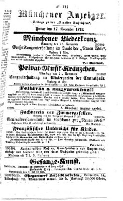 Münchener Anzeiger (Münchner neueste Nachrichten) Freitag 17. November 1871