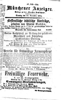 Münchener Anzeiger (Münchner neueste Nachrichten) Sonntag 19. November 1871