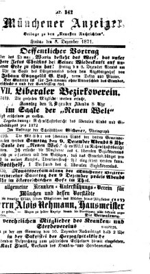 Münchener Anzeiger (Münchner neueste Nachrichten) Freitag 8. Dezember 1871