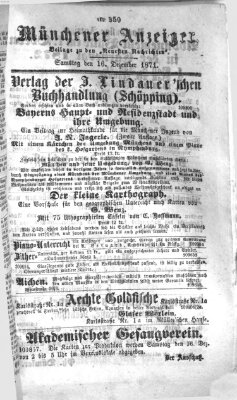 Münchener Anzeiger (Münchner neueste Nachrichten) Samstag 16. Dezember 1871