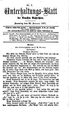 Neueste Nachrichten aus dem Gebiete der Politik Sonntag 22. Januar 1871