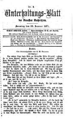 Neueste Nachrichten aus dem Gebiete der Politik Sonntag 29. Januar 1871