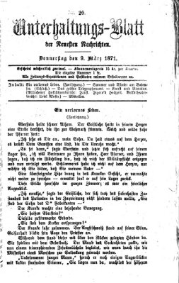 Neueste Nachrichten aus dem Gebiete der Politik Donnerstag 9. März 1871