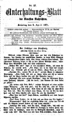 Neueste Nachrichten aus dem Gebiete der Politik (Münchner neueste Nachrichten) Sonntag 2. April 1871