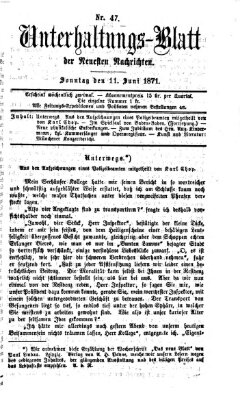 Neueste Nachrichten aus dem Gebiete der Politik (Münchner neueste Nachrichten) Sonntag 11. Juni 1871