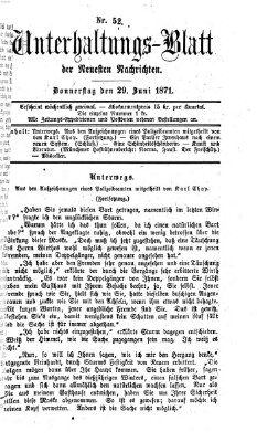 Neueste Nachrichten aus dem Gebiete der Politik (Münchner neueste Nachrichten) Donnerstag 29. Juni 1871