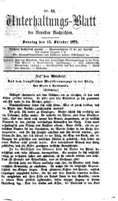 Neueste Nachrichten aus dem Gebiete der Politik (Münchner neueste Nachrichten) Sonntag 15. Oktober 1871