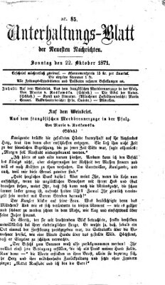 Neueste Nachrichten aus dem Gebiete der Politik (Münchner neueste Nachrichten) Sonntag 22. Oktober 1871
