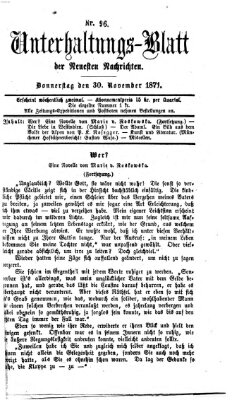 Neueste Nachrichten aus dem Gebiete der Politik Donnerstag 30. November 1871