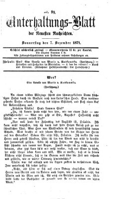 Neueste Nachrichten aus dem Gebiete der Politik (Münchner neueste Nachrichten) Donnerstag 7. Dezember 1871