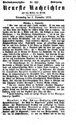 Neueste Nachrichten aus dem Gebiete der Politik (Münchner neueste Nachrichten) Donnerstag 5. September 1872