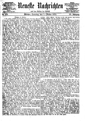 Neueste Nachrichten aus dem Gebiete der Politik (Münchner neueste Nachrichten) Samstag 5. Oktober 1872