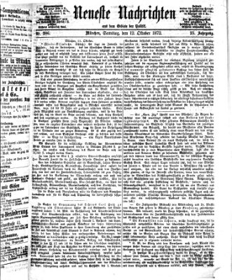 Neueste Nachrichten aus dem Gebiete der Politik (Münchner neueste Nachrichten) Samstag 12. Oktober 1872