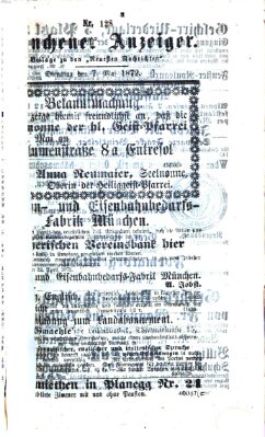 Münchener Anzeiger (Münchner neueste Nachrichten) Dienstag 7. Mai 1872