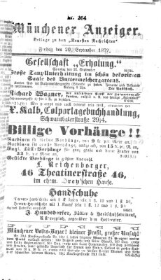 Münchener Anzeiger (Münchner neueste Nachrichten) Freitag 20. September 1872