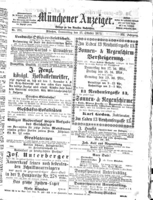 Münchener Anzeiger (Neueste Nachrichten aus dem Gebiete der Politik) Donnerstag 17. Oktober 1872