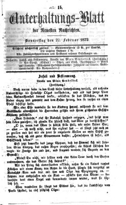 Neueste Nachrichten aus dem Gebiete der Politik (Münchner neueste Nachrichten) Donnerstag 22. Februar 1872