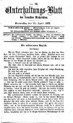 Neueste Nachrichten aus dem Gebiete der Politik (Münchner neueste Nachrichten) Donnerstag 25. April 1872