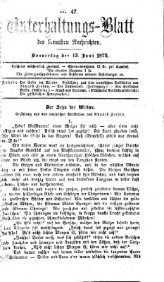 Neueste Nachrichten aus dem Gebiete der Politik (Münchner neueste Nachrichten) Donnerstag 13. Juni 1872