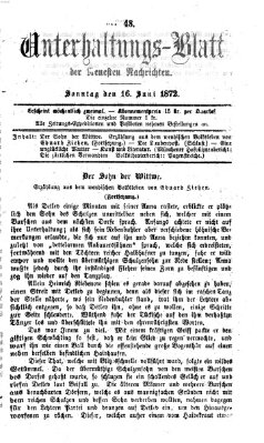 Neueste Nachrichten aus dem Gebiete der Politik (Münchner neueste Nachrichten) Sonntag 16. Juni 1872