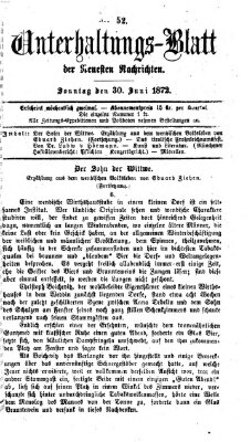 Neueste Nachrichten aus dem Gebiete der Politik (Münchner neueste Nachrichten) Sonntag 30. Juni 1872