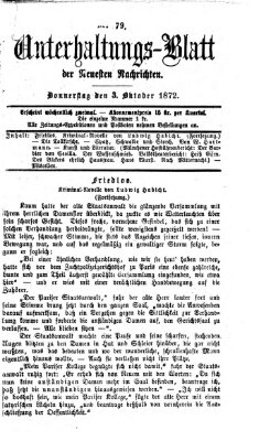 Neueste Nachrichten aus dem Gebiete der Politik (Münchner neueste Nachrichten) Donnerstag 3. Oktober 1872