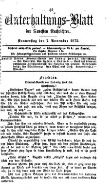 Neueste Nachrichten aus dem Gebiete der Politik Donnerstag 7. November 1872
