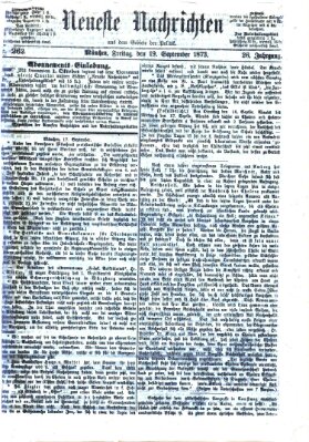 Neueste Nachrichten aus dem Gebiete der Politik (Münchner neueste Nachrichten) Freitag 19. September 1873