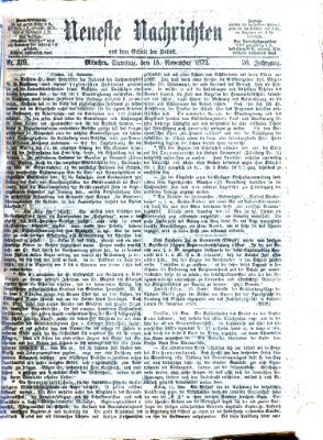 Neueste Nachrichten aus dem Gebiete der Politik (Münchner neueste Nachrichten) Samstag 15. November 1873