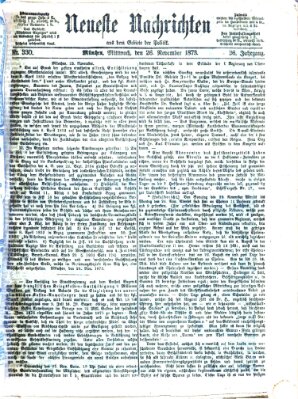 Neueste Nachrichten aus dem Gebiete der Politik (Münchner neueste Nachrichten) Mittwoch 26. November 1873