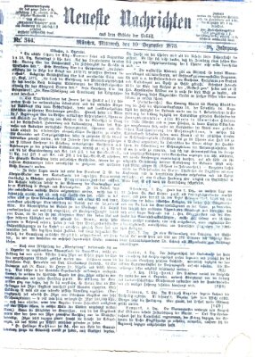 Neueste Nachrichten aus dem Gebiete der Politik (Münchner neueste Nachrichten) Mittwoch 10. Dezember 1873