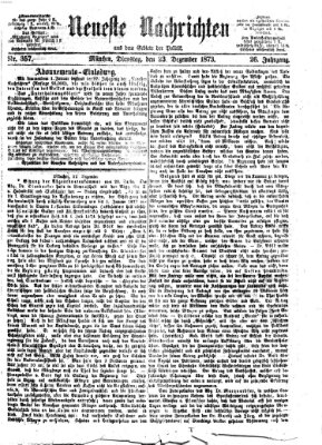 Neueste Nachrichten aus dem Gebiete der Politik (Münchner neueste Nachrichten) Dienstag 23. Dezember 1873