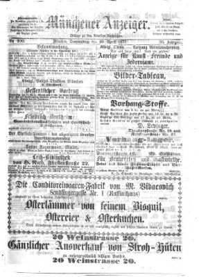 Münchener Anzeiger (Münchner neueste Nachrichten) Donnerstag 10. April 1873
