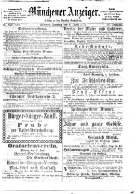 Münchener Anzeiger (Neueste Nachrichten aus dem Gebiete der Politik) Sonntag 8. Juni 1873