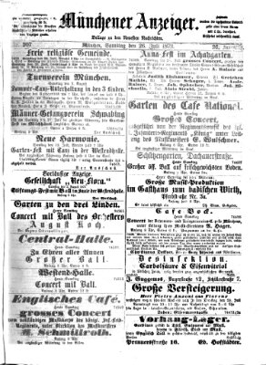 Münchener Anzeiger (Neueste Nachrichten aus dem Gebiete der Politik) Samstag 26. Juli 1873